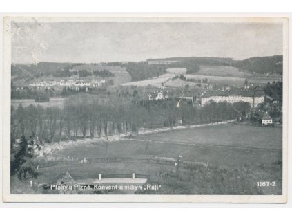 47 - Plzeňsko, Plasy, Konvent a vilky v "Ráji", cca 1947