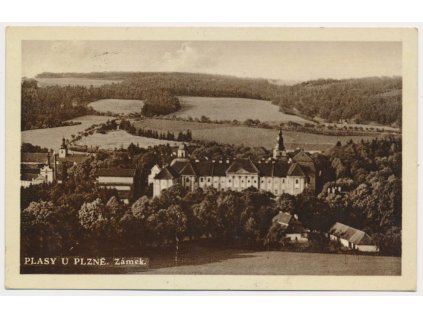 47 - Plzeňsko, Plasy, pohled na zámek, cca 1933