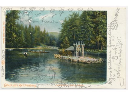 32 - Liberec, Reichenberg, Gondelteich hintere Partie, cca 1903