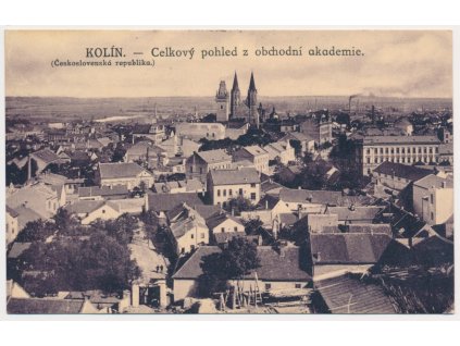 29 - Kolín, Celkový pohled z Obchodní akademie, cca 1920