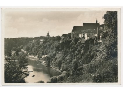 64 - Táborsko, Bechyně, pohled na klášter, zámek a okolí, cca 1945