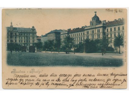 49 - Praha, Albrechtovy kasárny, Nakl. K. Bellmann, prošlá poštou 1900