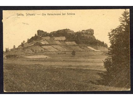 Deutschland, Sächs. Schweiz, Die Kaiserkrone bei Schöna, cca 1925