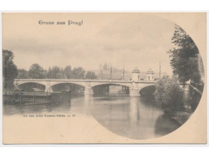 49 - Praha, Die neue Kaiser Franzens - Brücke, cca 1906