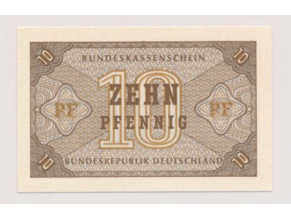 Německo, 10 Pfennig, ND(1967), Bundeskassenschein - náhradní emise
