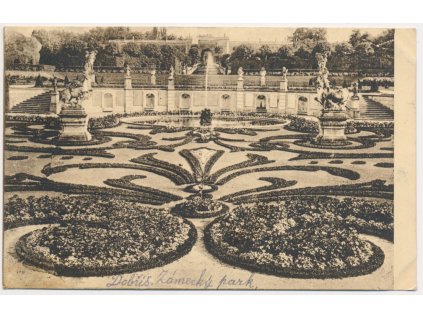 54 - Příbramsko, Dobříš, partie ze zámeckého parku, cca 1911