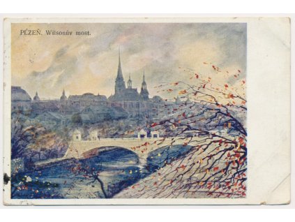 47 - Plzeň, Wilsonův most, cca 1922