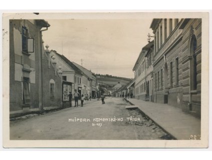 70 - Orlickoústecko, Kyšperk, oživená Komenského třída, cca 1930