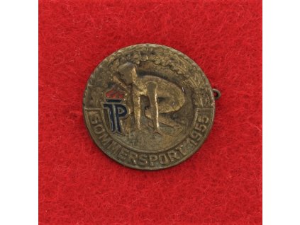 DDR, sportovní odznak Letní hry 1955, plech, zavírací jehla, stav 1/1