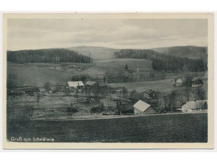 57 - Rychnovsko, Šediviny, pohled na obec, cca 1940