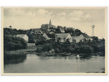 67 - Třebíčsko, Jemnice, pohled na město, cca 1936