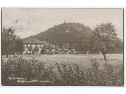 65 - Teplice, Teplitz - Schönau, Schlossberg mit Krainerhütte,, cca 1924