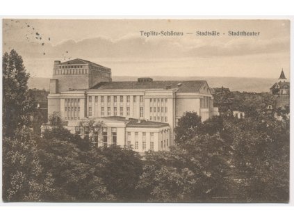 65 - Teplice, Teplitz - Schönau, Stadttheater, cca 1924