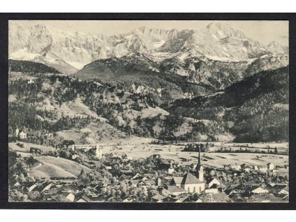 Deutschland, Partenkirchen, Wattersteingebirge m. Dreitorspitze u. Schachen, cca 1905