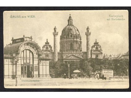 Österreich, Gurss aus Wien, Karlsplatz mit Karlskirche, cca 1989