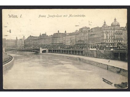 Österreich, Wien, Franz Josefs-Quai mit Marienbrücke, cca 1908