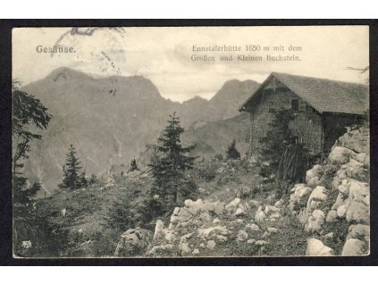 Österreich, Gesäuse, Ennstalerhütte, Grosser u. Kleiner Buchstein, cca 1920