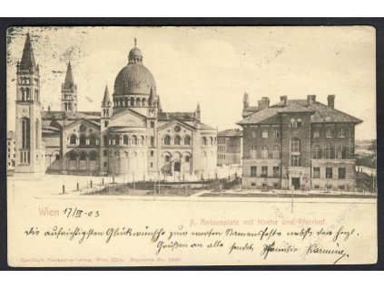 Östereich, Wien, Antonsplatz mit Kirche u. Pfarrhof, cca 1900