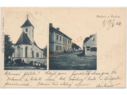 13 - Českokrumlovsko, Černice, 2 - záběr dominant vesnice, cca 1904