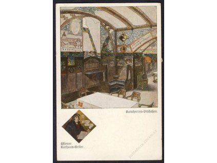 Österreich, Wiener Rathaus-Keller, Rathausherren-Stübchen, cca 1920