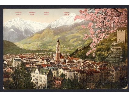Österreich, Südtirol, Kurort Meran gegen Vinschgau, cca 1920