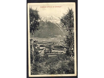 Österreich, Innsbruck mit Brandjoch, cca 1918