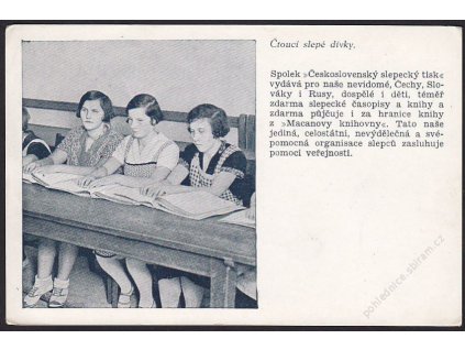 Čtoucí slepé dívky, cca 1935