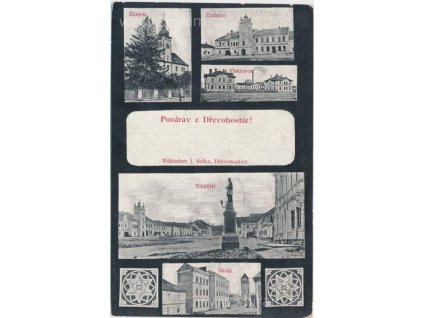 53 - Přerovsko, Dřevohostice, 5 - ti záběr dominant města, cca 1910