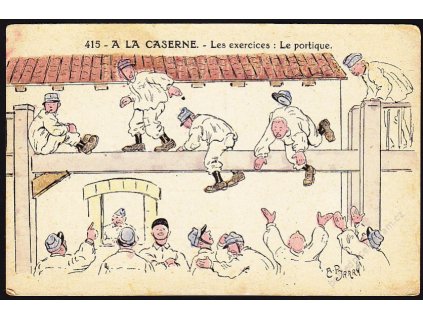 Satirická, V kasárnách, výcvik, cca 1906