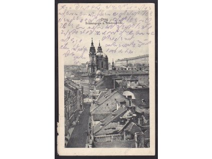 49-Praha, Karlův most a Chrám sv. Mikuláše, cca 1912