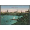 Německo, Hamburg, Aisterpanorama, ca 1915