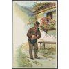 Litografie „Döcker“, Listonoš, cca 1900