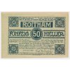 Rakousko, nouzová bankovka, 50 h, Rothaim, 1920, krásný  stav UNC