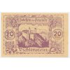 Rakousko, nouzová bankovka, 20 h, Dichtenstein, 1920, krásný  stav UNC