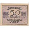 Rakousko, nouzová bankovka 50 h, Anif, 1920, krásný stav UNC