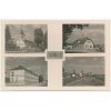 68 - Uherskohradišťsko, Šumice, 4 - záběr, pošta, kostel, škola..., cca 1945