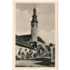 15 - Domažlice, oživená partie u Chodského hradu, cca 1940