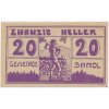 Rakousko, nouzová bankovka 20 h, Sandl, 1920, krásný stav UNC