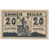 Rakousko, nouzová bankovka 20 h, Sandl, 1920, krásný stav UNC