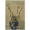 Velikonoce, Fröhliche Ostern, kočka a kočičky, cca 1904