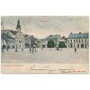57 - Rychnov nad Kněžnou, oživená partie z náměstí, prošlá poštou 1900
