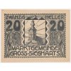 Rakousko, nouzová bankovka 20 h, Gross Siegharts, 1920, krásný stav UNC