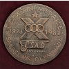 ČSSR, sádrová medaile Sportovní olympiáda ČSAD Praha, 1982, stav 1/1
