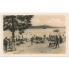 11 - Českolipsko, Doksy, oživená pláž u Máchova jezera, cca 1935