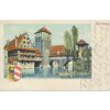 Německo, Nürnberg, Henkerthurm mit Weinstadel, cca 1902
