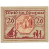 Rakousko, nouzová bankovka 20 h, Wald im Dinzgau, 1920, krásný stav UNC