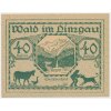 Rakousko, nouzová bankovka 40 h, Wald im Dinzgau, 1920, krásný stav UNC