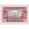 Rakousko, nouzová bankovka 50 h, Eggenberg, 1920, krásný stav UNC