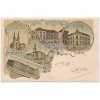 10 - Chrudim, 5 - ti záběrová koláž s dominantami města, cca 1898
