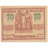 Rakousko, nouzová bankovka 10 h, Krummnussbaum, 1920, krásný stav UNC